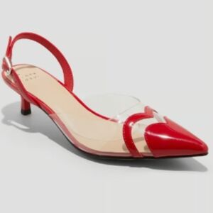 Women's Eleanor Heart Slingback Heels - A New Day™ Red Size: 9 1/2